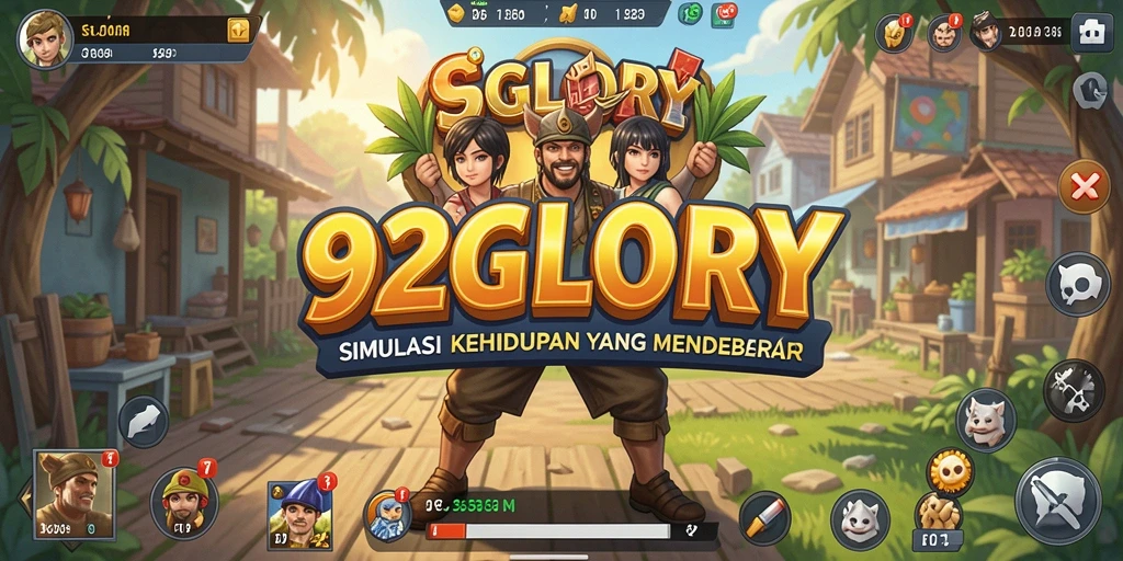Tampilan gameplay 92GLORY dengan aktivitas simulasi yang menarik.