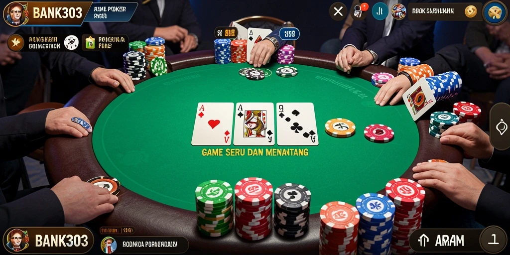 Tampilan menakjubkan dari gameplay Poker di BANK303.