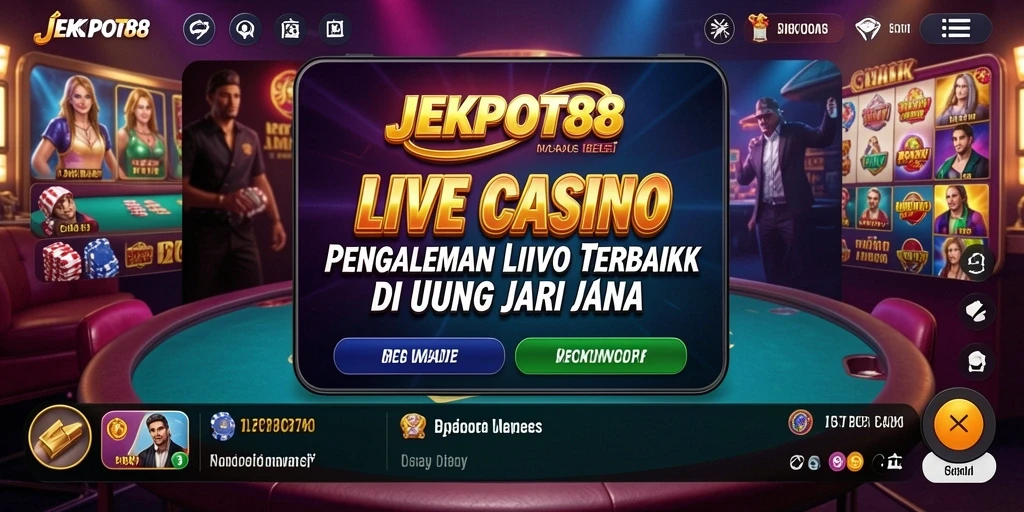 Tampilan gameplay Live Casino JEKPOT88 dengan dealer profesional.