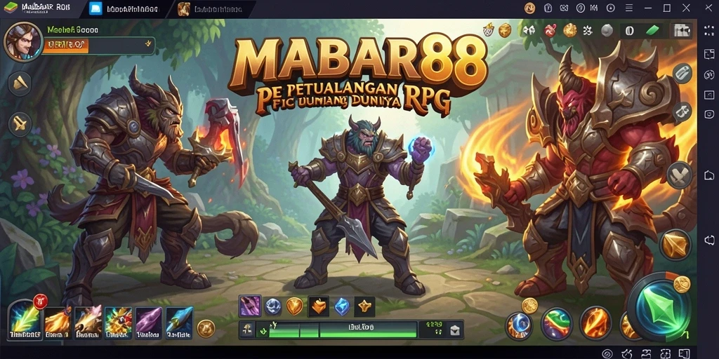 Tampilan gameplay seru dalam MABAR88 dengan karakter dan aksi RPG.