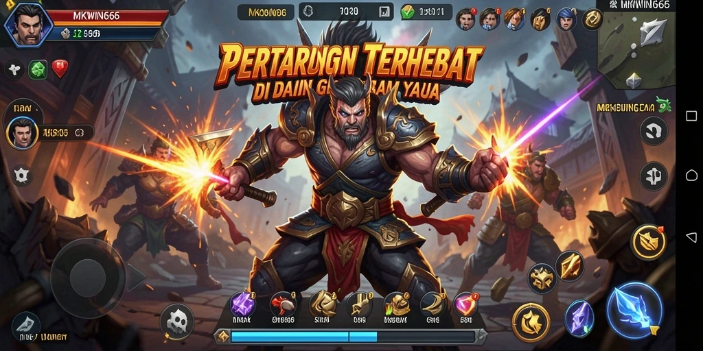 Tampilan intens dari gameplay Fighting MKWIN666.