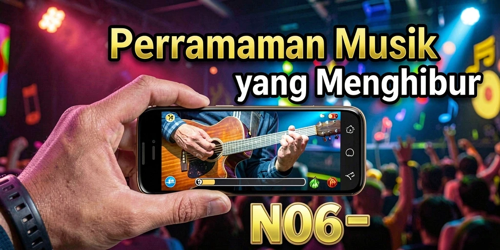 Screenshot gameplay N06 yang menampilkan aksi permainan musik.