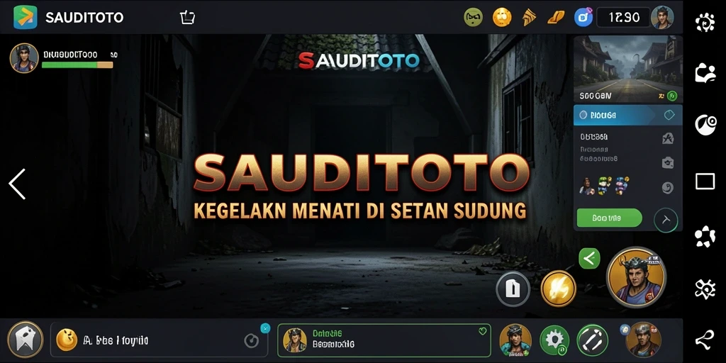 Screenshot gameplay SAUDITOTO yang menampilkan suasana menyeramkan dan mencekam.