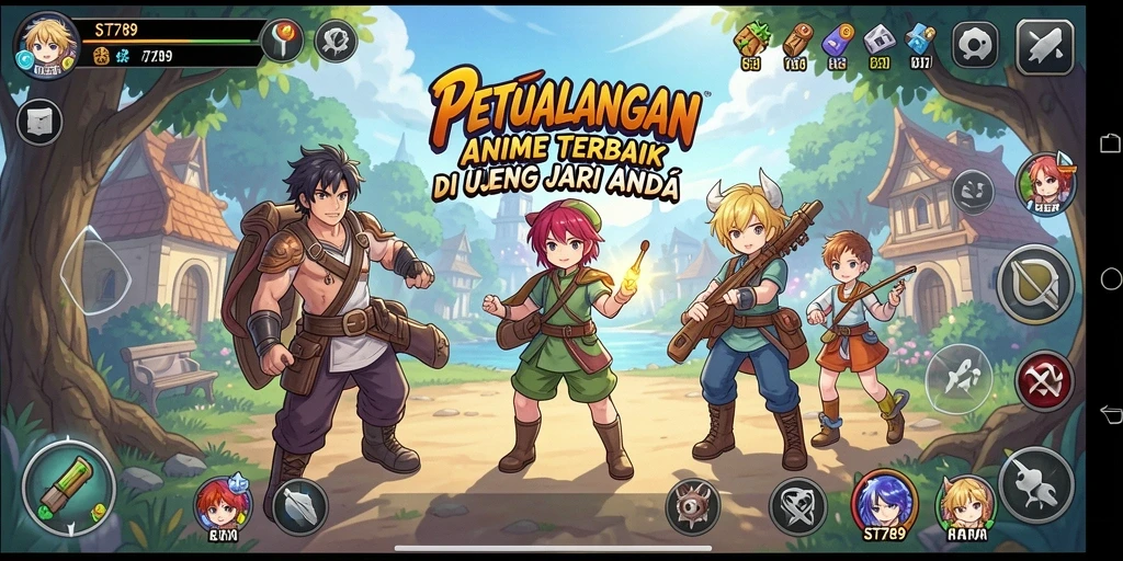 Screenshot menampilkan aksi karakter dalam gameplay Anime yang seru.
