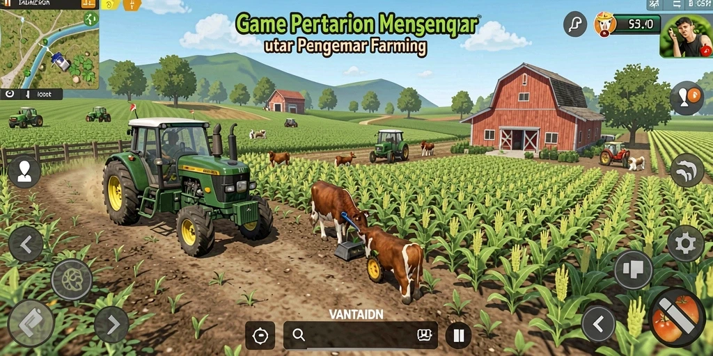Tampilan gameplay VANTAIDN yang menarik dalam aktivitas bertani.